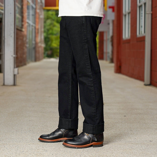 guilty parties Iron Heart IH-634S-142od 14oz Selvedge Denim Straight Cut Jeans - Indigo Overdyed Black