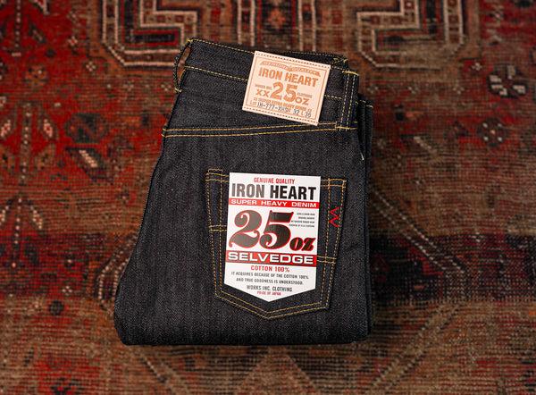 guilty parties Iron Heart IH-777-XHS 25oz Selvedge Denim Slim Tapered Cut Jeans - Indigo