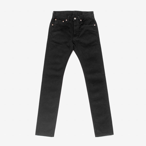 Guilty Parties Iron Heart IH-777S-142bb 14oz Selvedge Denim Slim Tapered Cut Jeans - Black/Black