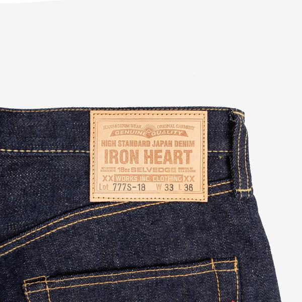 Guilty Parties Iron Heart IH-777S-18 18oz Vintage Selvedge Denim Slim Tapered Cut Jeans - Indigo