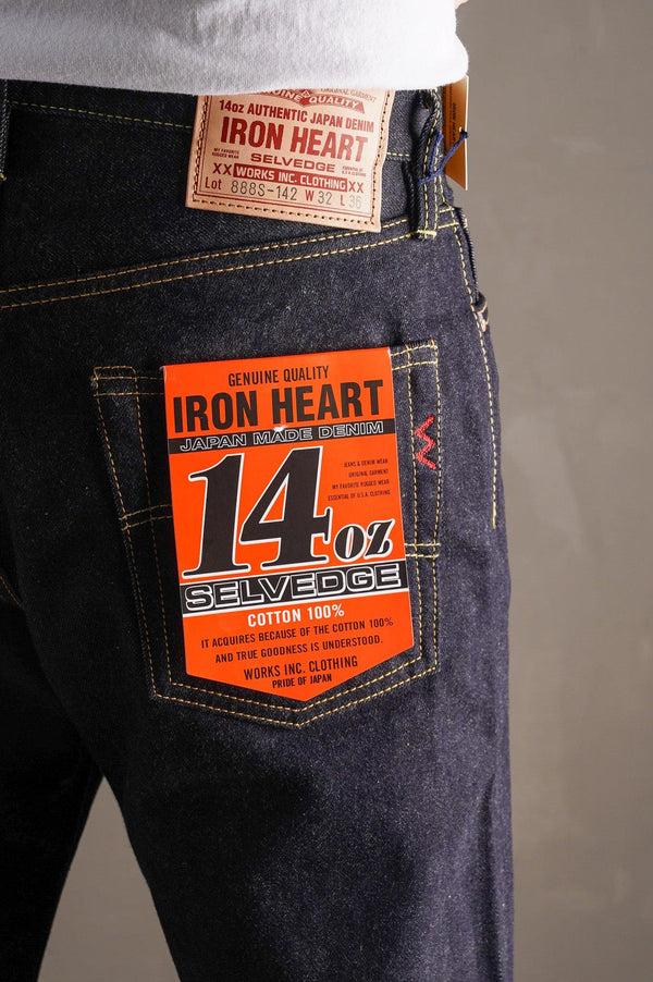 Guilty Parties Iron Heart IH-888S-142 14oz Selvedge Denim Medium/High Rise Tapered Cut Jeans - Indigo