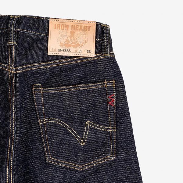 guilty parties Iron Heart IH-888S-21 21oz Selvedge Denim Medium/High Rise Tapered Cut Jeans - Indigo