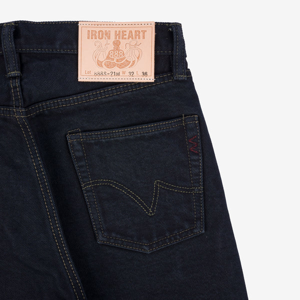guilty parties Iron Heart IH-888S-21od 21oz Selvedge Denim Medium/High Rise Tapered Cut Jeans - Indigo Overdyed Black