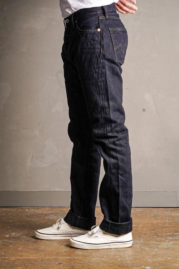 Guilty Parties Iron Heart IH-888S-SLBod 16oz Slubby Selvedge Denim Relaxed Tapered Cut Jeans - Indigo Overdyed Black