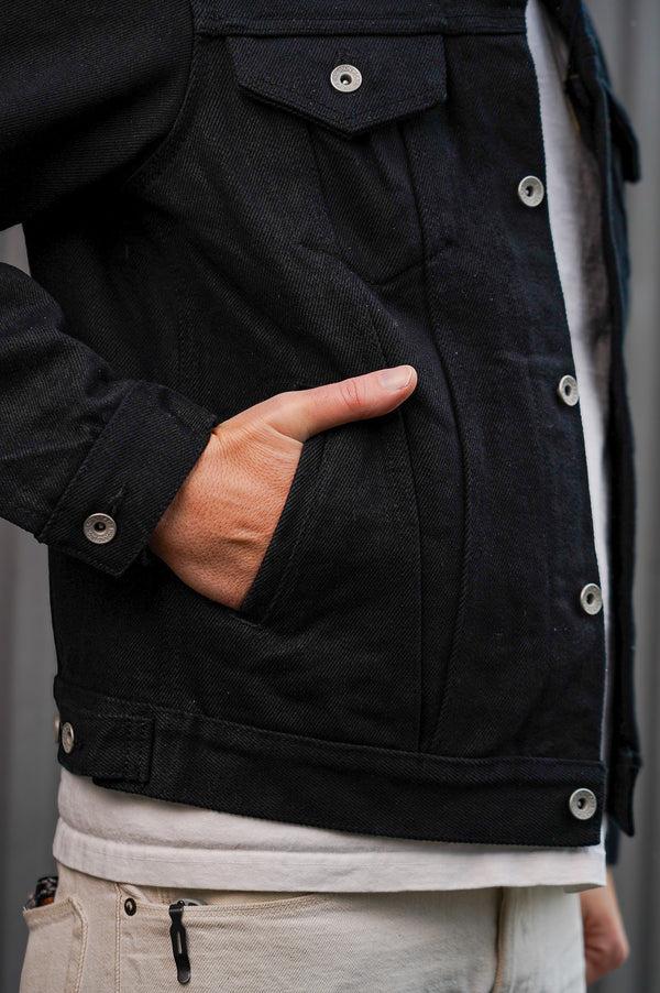 Guilty Parties Iron Heart IH-9526PJ 21oz Non-Fade Denim Modified Type III Jacket - Superblack