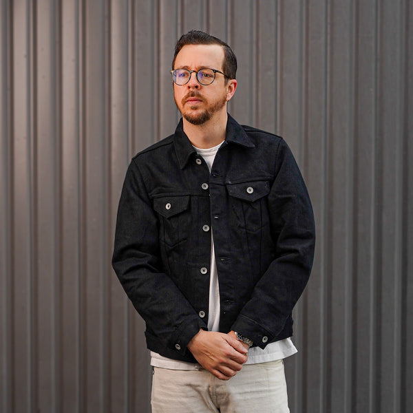 guilty parties Iron Heart IH-9526PJ 21oz Non-Fade Denim Modified Type III Jacket - Superblack