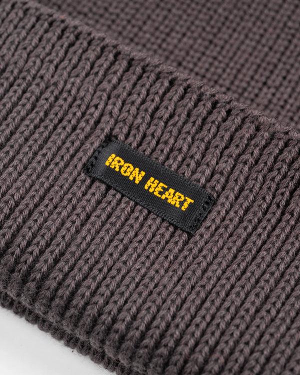 Guilty Parties Iron Heart IHG-081-GRY 100% Cotton Ribbed Beanie- Grey