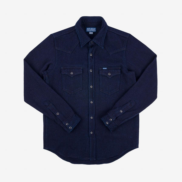 Guilty Parties Iron Heart IHSH-208-IND 14oz Kersey Western Shirt - Indigo