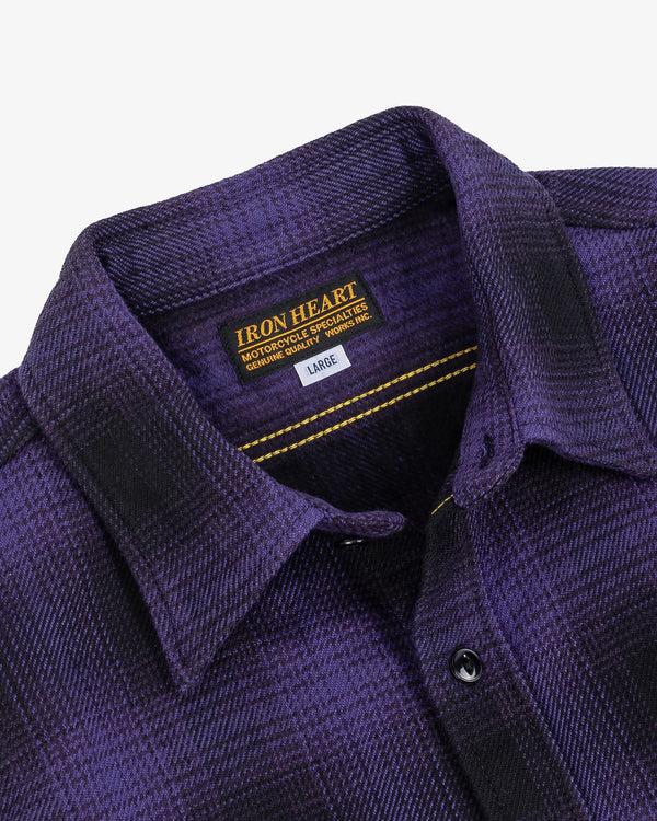 Guilty Parties Iron Heart IHSH-265-PUR Ultra Heavy Flannel Ombré Check Work Shirt - Purple/Black