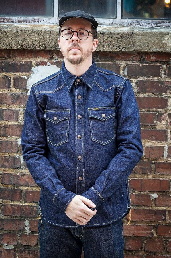 Guilty Parties Iron Heart IHSH-292-IND 18oz Vintage Selvedge Denim CPO Shirt - Indigo