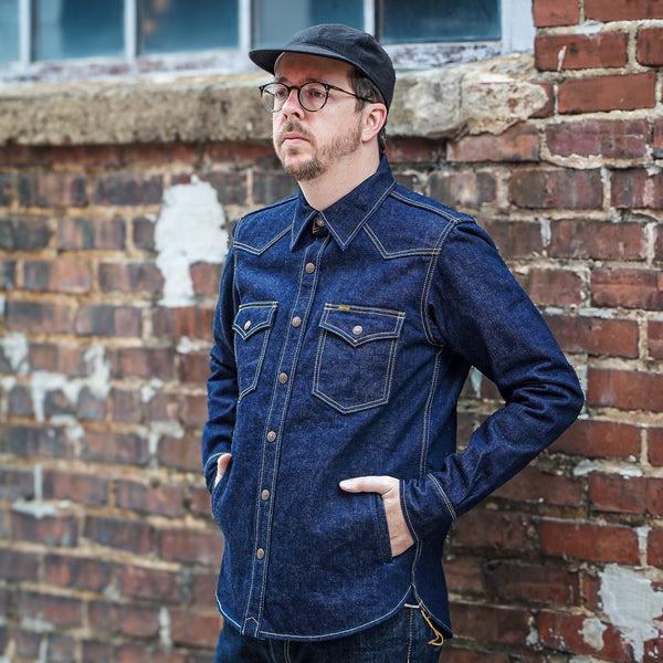 guilty parties Iron Heart IHSH-292-IND 18oz Vintage Selvedge Denim CPO Shirt - Indigo
