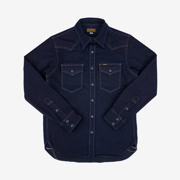 Guilty Parties Iron Heart IHSH-295-IB 14oz Selvedge Denim Western Shirt - Indigo/Black