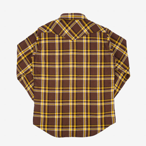 Guilty Parties Iron Heart IHSH-372-BRN Ultra Heavy Flannel Crazy Check Western Shirt - Brown