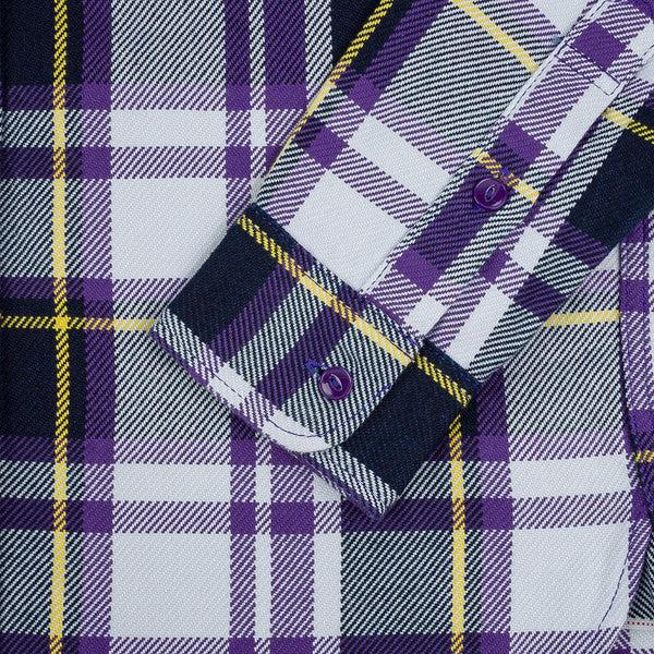 Guilty Parties Iron Heart IHSH-382-PUR 9oz Selvedge American Check Work Shirt - Purple