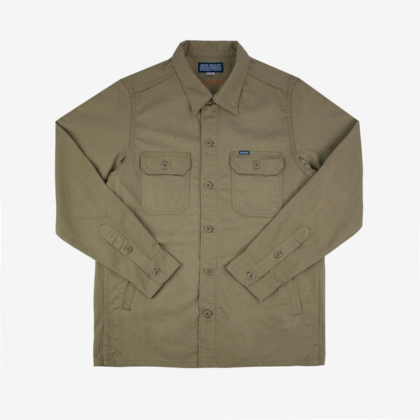 Guilty Parties Iron Heart IHSH-385-BEI 9oz Herringbone Military Shirt - Beige
