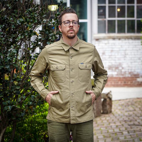 guilty parties Iron Heart IHSH-385-BEI 9oz Herringbone Military Shirt - Beige