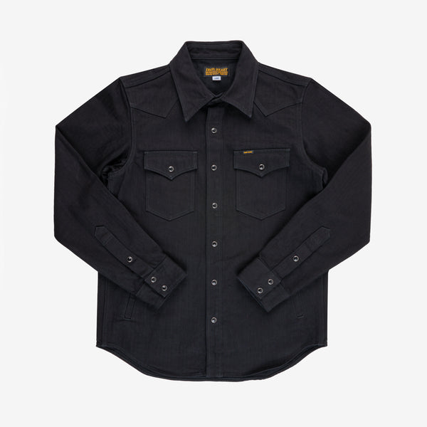 Guilty Parties Iron Heart IHSH-410-BLK 14oz Herringbone CPO Western Shirt - Black