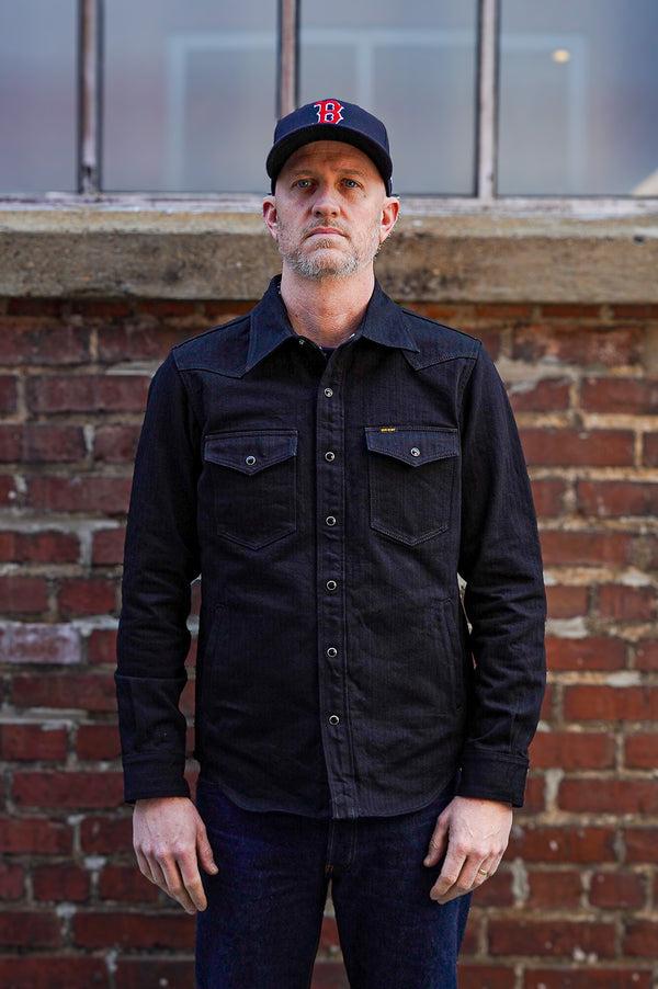 Guilty Parties Iron Heart IHSH-410-BLK 14oz Herringbone CPO Western Shirt - Black