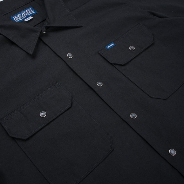 Guilty Parties Iron Heart IHSH-415-BLK 8oz Ripstop Short Sleeved Mechanic Shirt - Black