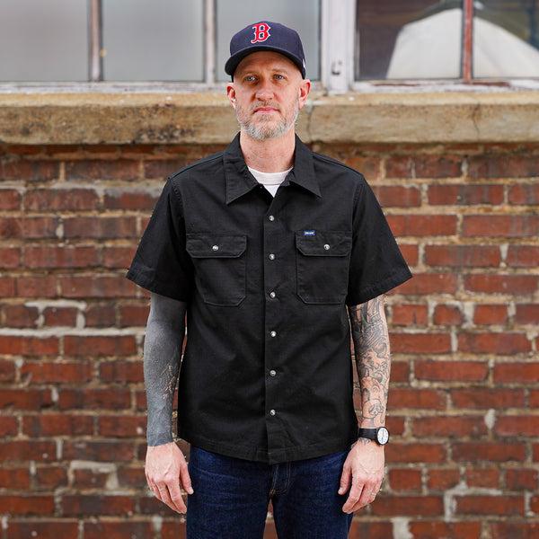 guilty parties Iron Heart IHSH-415-BLK 8oz Ripstop Short Sleeved Mechanic Shirt - Black