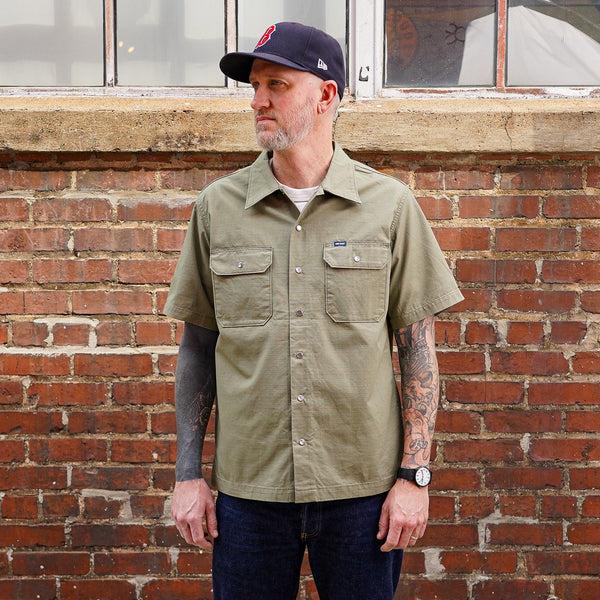 guilty parties Iron Heart IHSH-415-GRN 8oz Ripstop Short Sleeved Mechanic Shirt -Green