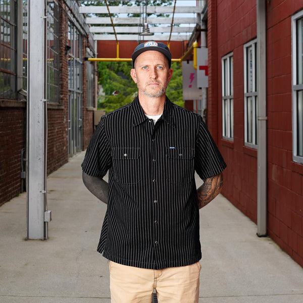 guilty parties Iron Heart IHSH-416-BLK 10oz Wabash Short Sleeved Mechanic Shirt - Black