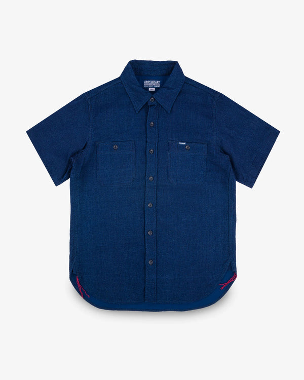 Guilty Parties Iron Heart IHSH-417-IND 5oz Double Gauze Short Sleeved Work Shirt - Indigo