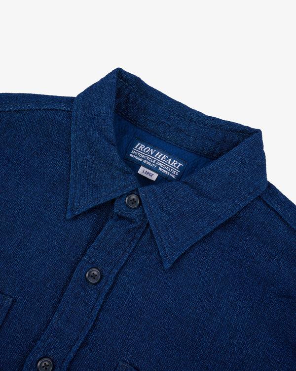 Guilty Parties Iron Heart IHSH-417-IND 5oz Double Gauze Short Sleeved Work Shirt - Indigo