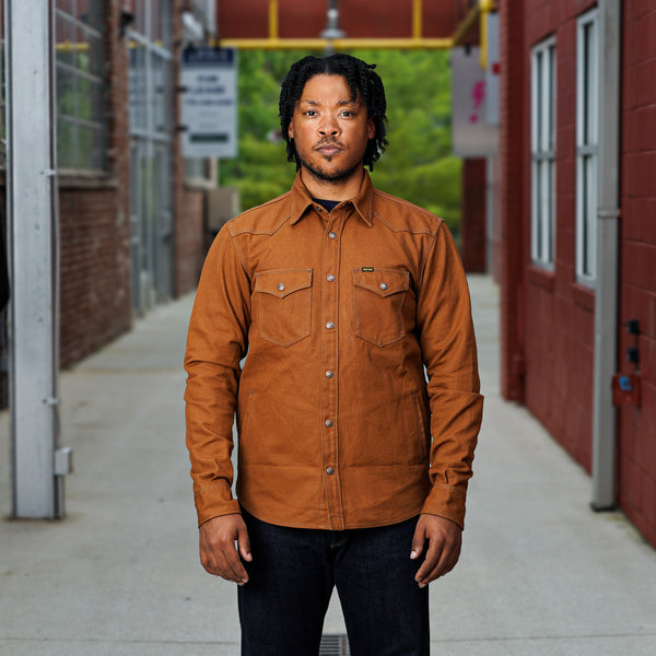 guilty parties Iron Heart IHSH-422-BRN 17oz Cotton Duck CPO Shirt - Brown