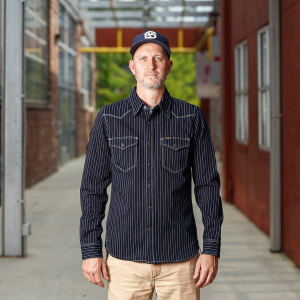 guilty parties Iron Heart IHSH-62-IND 12oz Wabash Western Shirt - Indigo