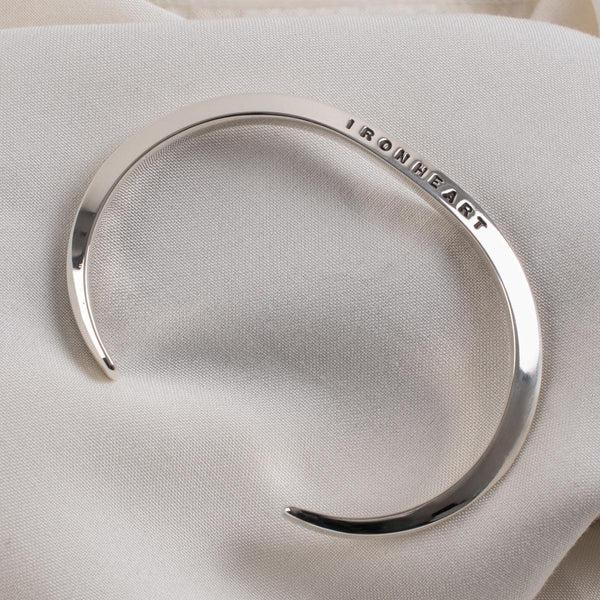 guilty parties Iron Heart IHSI-10 "V" Profile Bangle - Sterling Silver