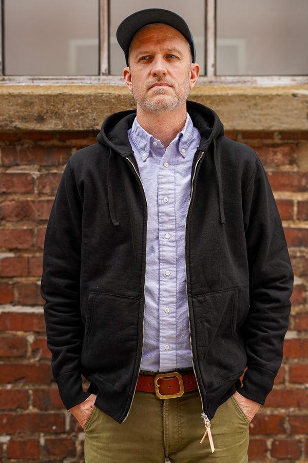 Guilty Parties Iron Heart IHSW-10-BLK 14oz Ultra Heavyweight Loopwheel Cotton Zip Up Hoodie – Black