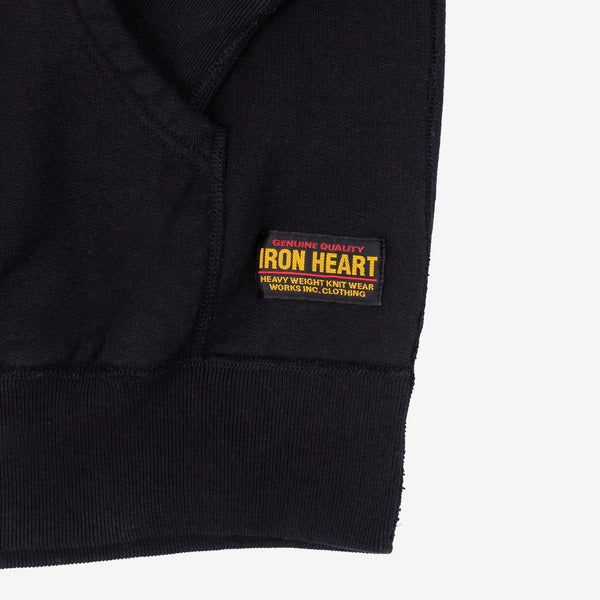 Guilty Parties Iron Heart IHSW-49-BLK 14oz Ultra Heavyweight Loopwheel Cotton Hoodie – Black