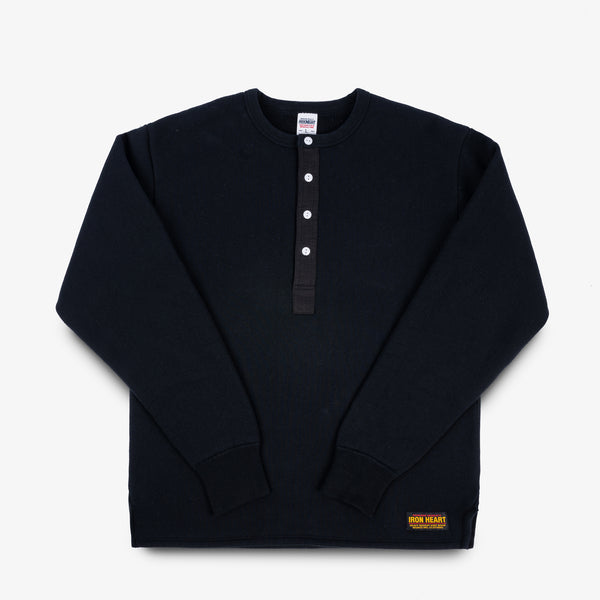 Guilty Parties Iron Heart IHTL-2401-BLK 11oz Henley Long Sleeved Sweater - Black