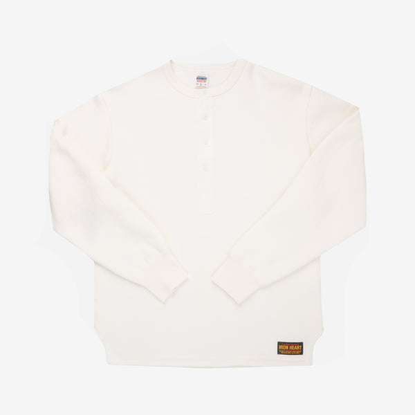 Guilty Parties Iron Heart IHTL-2401-WHT 11oz Henley Long Sleeved Sweater - White