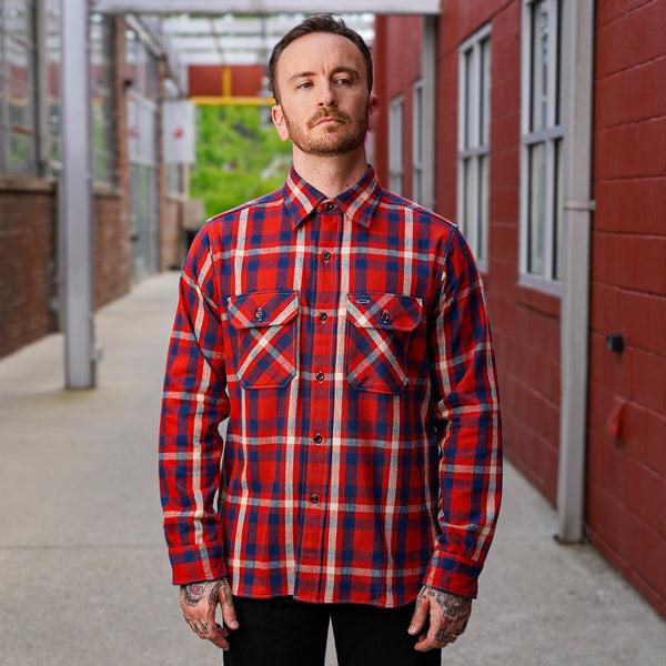 guilty parties John Gluckow The Modern Flannel - Red/Navy