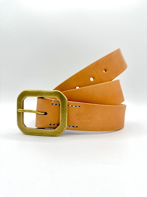 guilty parties Keller Goods 1.5" Leather Belt - Natural