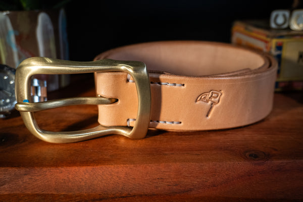 guilty parties Keller Goods V2 1.5" Leather Belt - Natural
