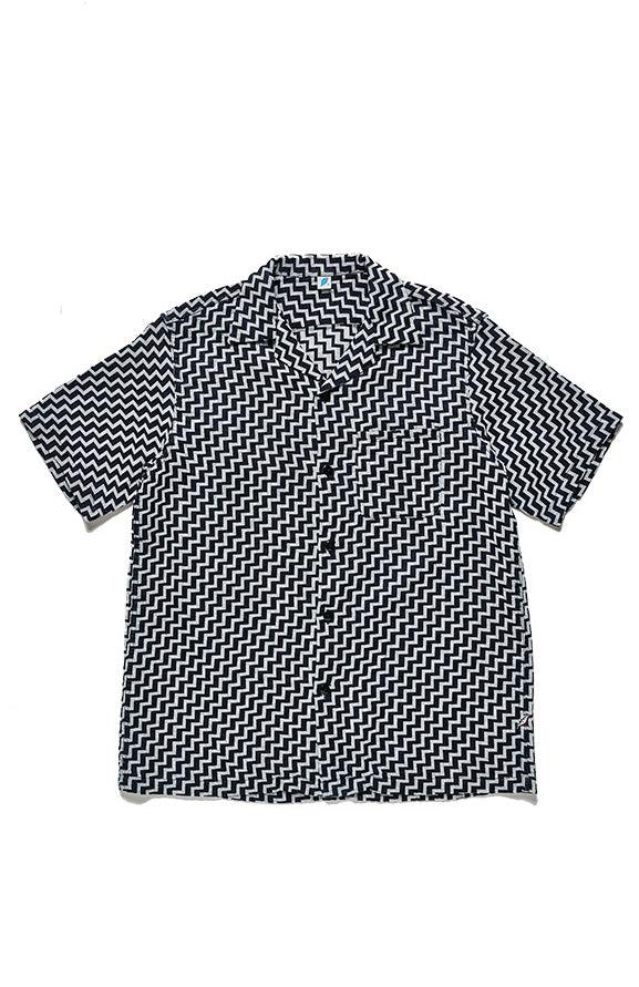 Guilty Parties Pure Blue Japan Jacquard Open Collar Short Sleeve Shirt - Saw