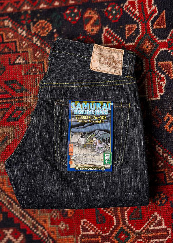 Guilty Parties Samurai S3000XX17oz-SDS Murasame 17oz Slub Relaxed Straight Jeans - One Washed