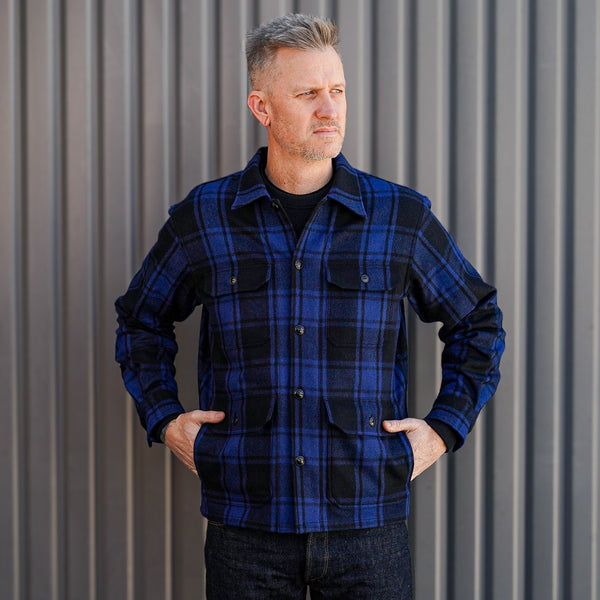 guilty parties Stevenson Overall Co. WL-1 Woodlander Wool Hunting Jacket - Blue