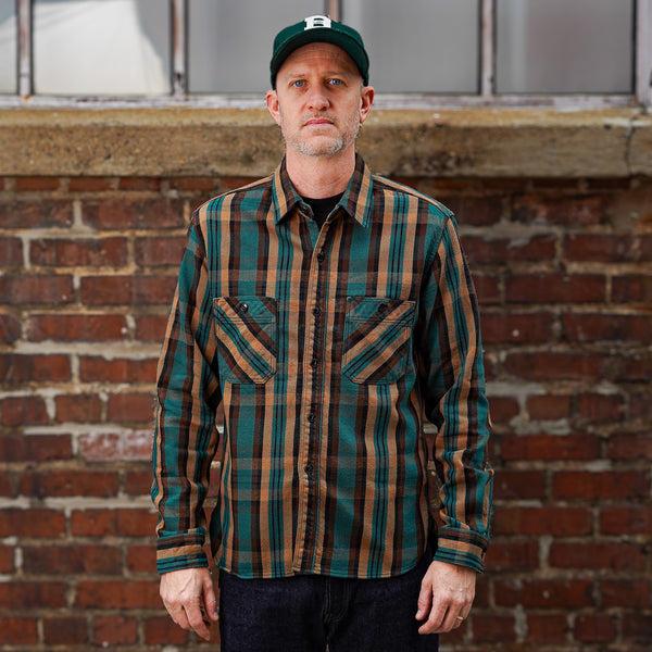 guilty parties Studio D'Artisan 5714 Heavy Flannel Shirt - Green