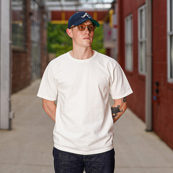 guilty parties Studio D'Artisan 9913 Tsuri-Ami Loopwheeled T-Shirt - White