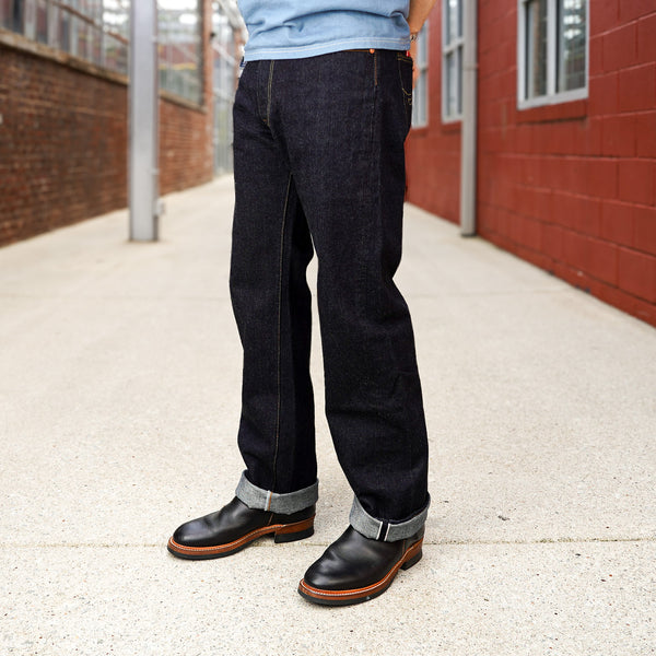 guilty parties The Flat Head FN-3005 14.5oz Straight Selvedge Denim - Indigo