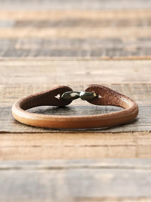 Guilty Parties The Flat Head FN-AK4-6 Single Leather Bracelet - Tan