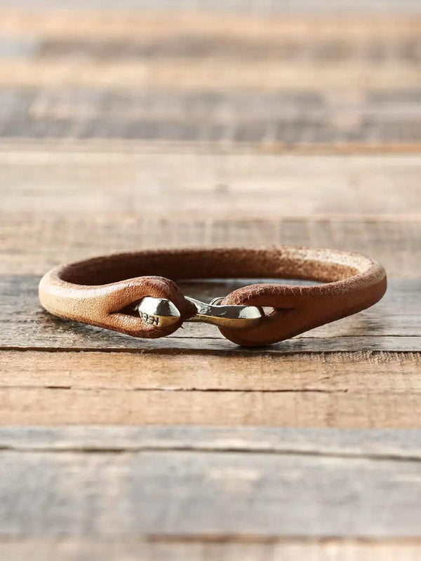 guilty parties The Flat Head FN-AK4-6 Single Leather Bracelet - Tan