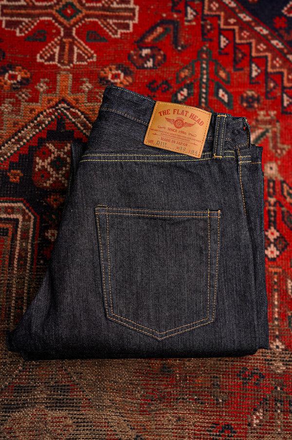 Guilty Parties The Flat Head FN-D111 14.5oz Left Hand Twill Wide Leg Selvedge Denim - Indigo