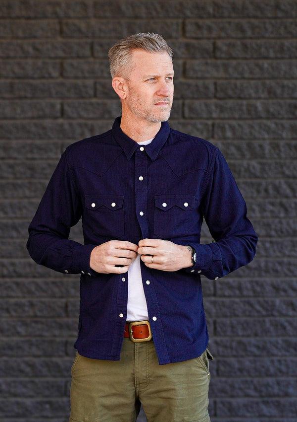 Guilty Parties The Flat Head FN-SCW-002L Indigo Dobby Western Shirt