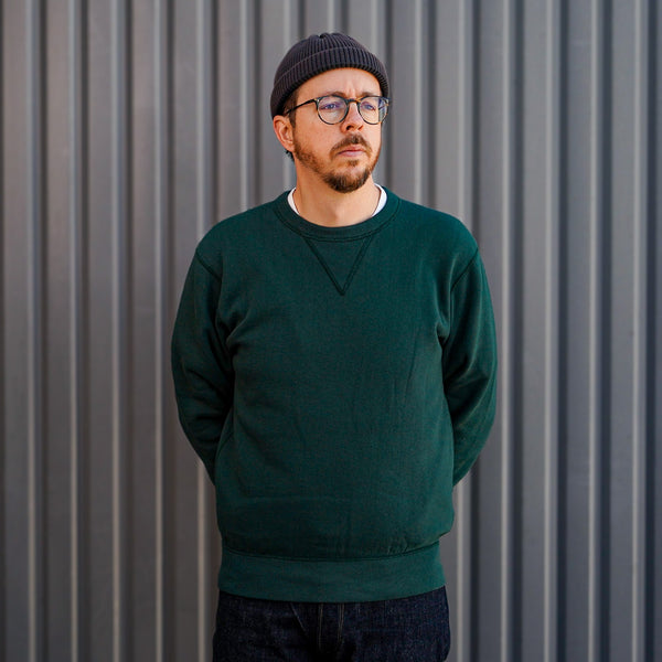 guilty parties The Flat Head FN-SWC-301 Loopwheel Crewneck Sweatshirt - Green