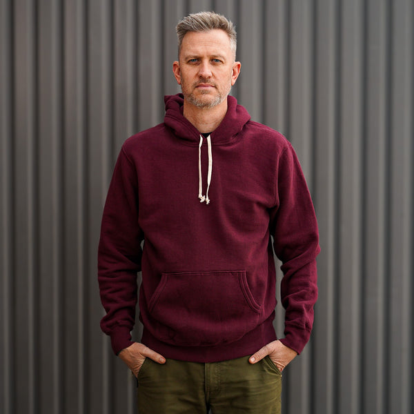 guilty parties The Flat Head FN-SWP-301 Loopwheel Hooded Sweatshirt - Burgundy